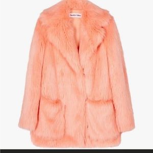 See by Chloé RARE Peach Faux Fur Coat - Size 6 *Used*